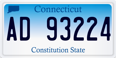 CT license plate AD93224
