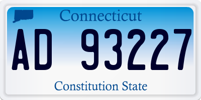 CT license plate AD93227