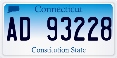 CT license plate AD93228