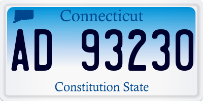 CT license plate AD93230