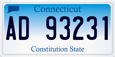 CT license plate AD93231