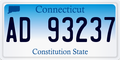 CT license plate AD93237