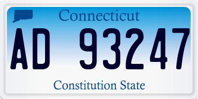 CT license plate AD93247