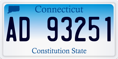 CT license plate AD93251