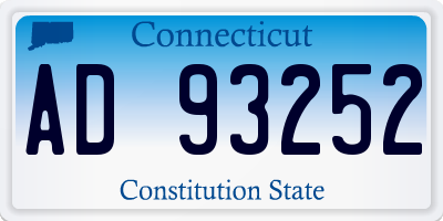 CT license plate AD93252