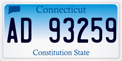 CT license plate AD93259