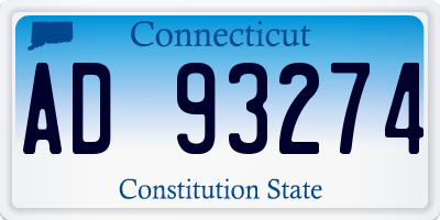 CT license plate AD93274