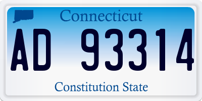 CT license plate AD93314