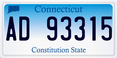 CT license plate AD93315