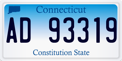 CT license plate AD93319