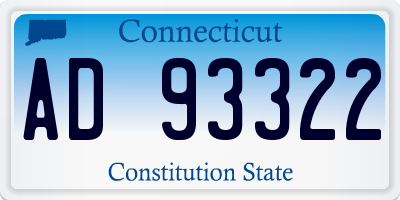 CT license plate AD93322