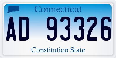 CT license plate AD93326