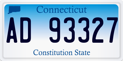 CT license plate AD93327