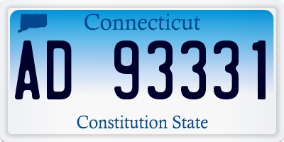 CT license plate AD93331