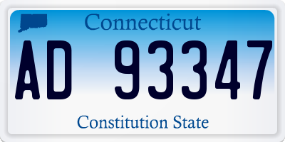 CT license plate AD93347