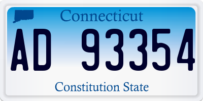 CT license plate AD93354