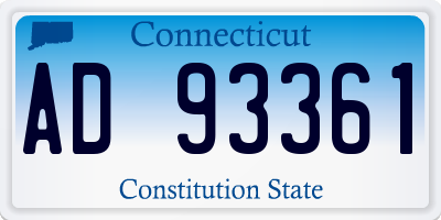 CT license plate AD93361