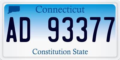 CT license plate AD93377