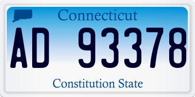 CT license plate AD93378