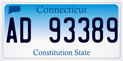 CT license plate AD93389