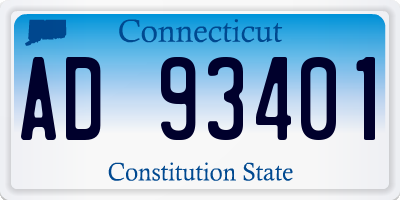 CT license plate AD93401