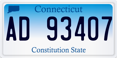 CT license plate AD93407