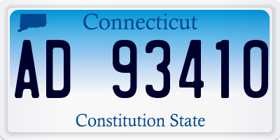CT license plate AD93410