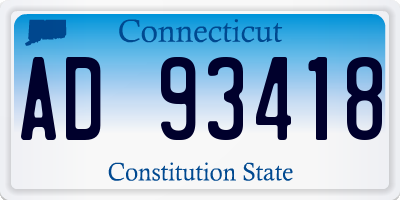 CT license plate AD93418