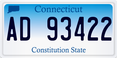 CT license plate AD93422