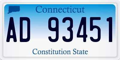 CT license plate AD93451