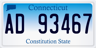 CT license plate AD93467
