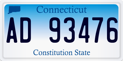 CT license plate AD93476