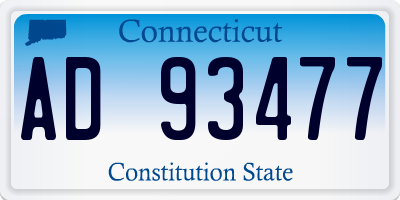 CT license plate AD93477