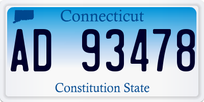 CT license plate AD93478