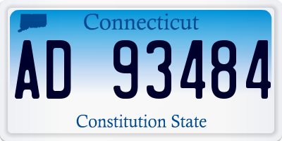 CT license plate AD93484