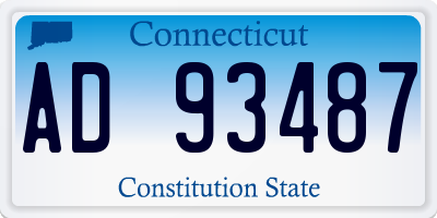 CT license plate AD93487