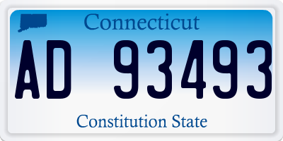 CT license plate AD93493