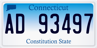 CT license plate AD93497