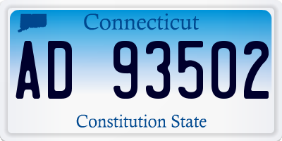 CT license plate AD93502