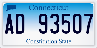 CT license plate AD93507