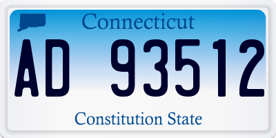 CT license plate AD93512
