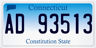 CT license plate AD93513
