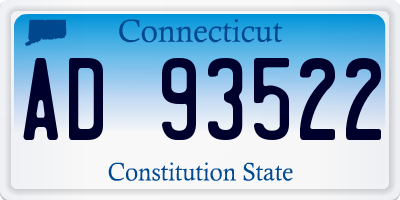 CT license plate AD93522