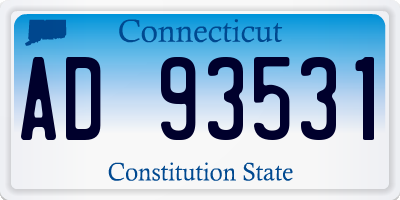 CT license plate AD93531