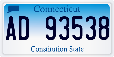 CT license plate AD93538