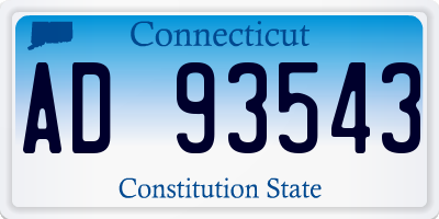 CT license plate AD93543