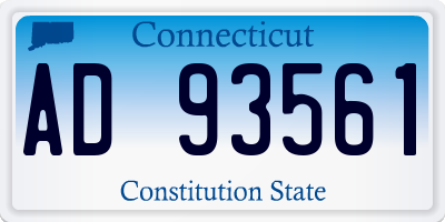 CT license plate AD93561