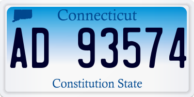 CT license plate AD93574