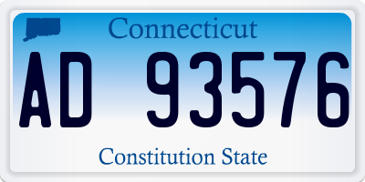 CT license plate AD93576