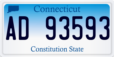 CT license plate AD93593
